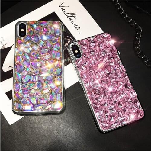 Luxury Fashion Full Bling AB Crystal Diamond Case Cover For Iphone 12 Mini 11 Pro Max XS Max XR X 8 7 6 6S Plus SE