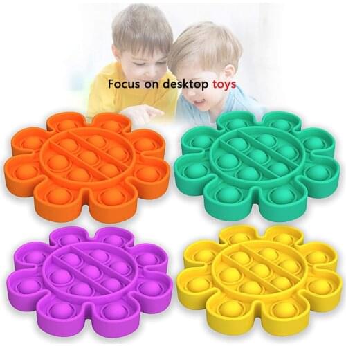 Rainbow Push Bubble Fidget Sensory Toy Autism Special Needs Fidget Squeeze Funny Anti-stress Stress Reliever Toys for Kids