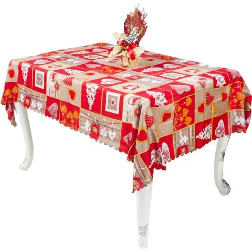 Amawill 150X180Cm Christmas Table Cloths Printed Rectangle Kitchen Dining Tablecloth Decorations Xmas New Years Eve Ornaments
