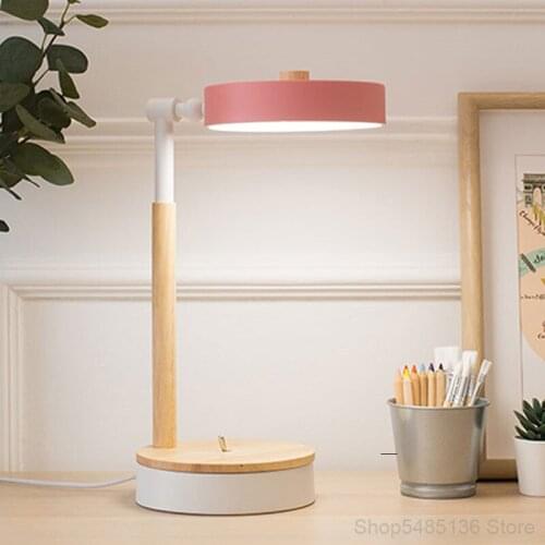 Nordic Macaron Table Lamp Creative Warm Simple Bedroom Bedside Living Room Office Study Student Reading LED Decorative Lighting