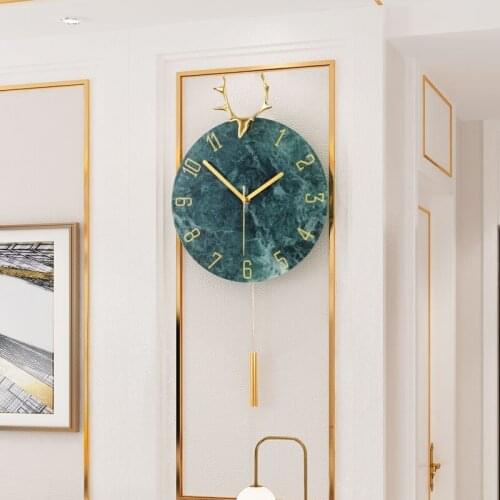 Nordic Deer Head Light Luxury Internet Celebrity Living Room Simple Temperament Decoration Modern Unique Fashion Wall Clock