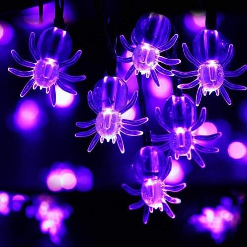 PheiLa LED Spider String Lights Halloween HorrorLamp Battery Powered for Halloween Outdoor Indoor Living Room Horror Decoration