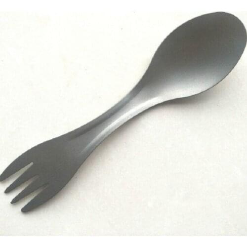 Pure Titanium Fork Spoon Light Titanium Alloy Spoon Outdoor Camping Tableware Titanium Spoon