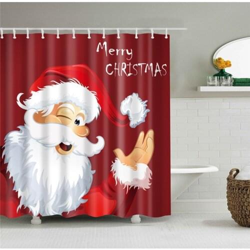 Hot New Arrival Christmas Series Waterproof Shower Curtain Bathroom Partition Curtain Creative Digital Printing Bath Curtain