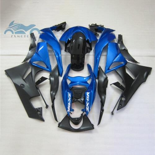 High quality fairings kit for KAWASAKI Ninja 2009 2010 2011 2012 ZX6R full motorcycle fairing set ZX6R 09-12 blue black bodywork