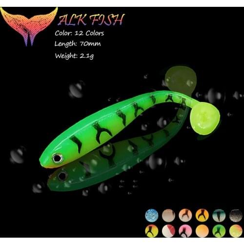 WALK FISH 5Pcs/Lot 70mm/2.1g Soft Lures Silicone Bait Goods Fishing Sea Wobblers Worm Fishing Artificial Bait Fishing Tackle