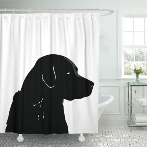 Shower Curtain Dog Black Lab Animal Companion Mans Best Friend Waterproof Polyester Fabric 72 x 78 inches Set with Hooks