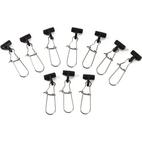 10pcs Fishing Sinker Slip Clips Blue Plastic Head Swivel With Hooked Snap Fishing Weight Slide For Braid Fishing Line