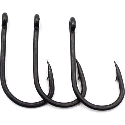 25PCS Carp Fishing Classic Eye Hook Drill Hair Rigs PTFE Barbed Hook Fishing Hook 2/4/6/8/10 Fishing Tackle Accessories
