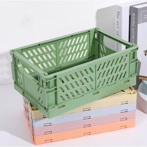 5 Color Storage Basket Sundries Container Collapsible Crate Foldable Organizer Box Folding Desktop Holder Home Organizing Case