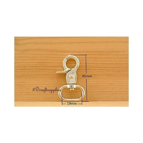 8pcs Lobster Clasps Clips Claw purse hooks Swivel snap hook light gold 3/4 inch G62