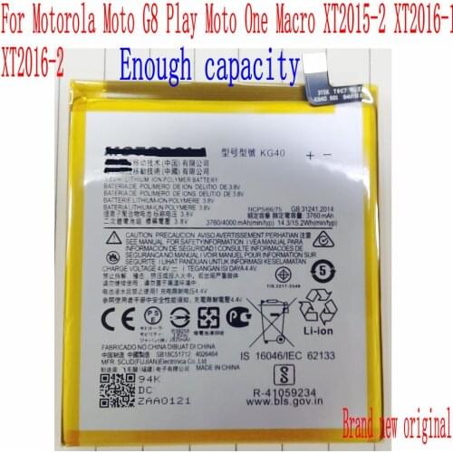 Brand new High Quality 3760mAh KG40 Battery For Motorola Moto G8 Play Moto One Macro XT2015-2 XT2016-1 XT2016-2 Mobile Phone