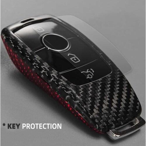 Real Carbon Fiber Car Key Case Cover For Mercedes Benz A B G S E C Class W205 W213 C217 W177 W247 key shell protector