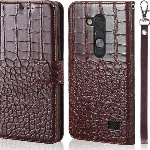 Flip Crocodile skin Leather Case For LG D295 Wallet Case Card for LG D295N Phone Cover Coque Capa With Strap