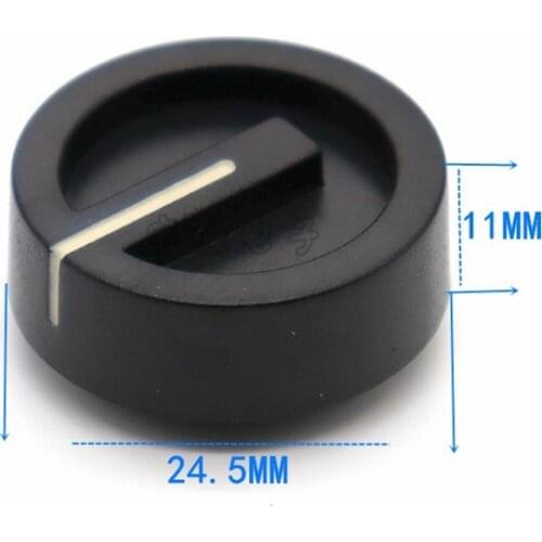 2 Piece 24.5 * 11mm black knob plastic knob flower shaft inner hole 6mm potentiometer band switch panel adjustment knob