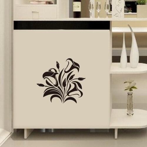 Black flower vine Wall Sticker Cabinet furniture personalized decoration home Art Decals wallpaper Creative Stickers