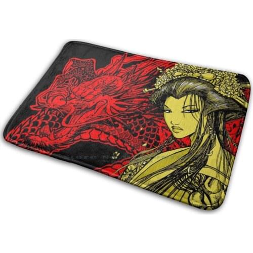 Dragon Geisha Mat Rug Carpet Anti-Slip Bedroom Entrance Door Mat Dragon Geisha Kaaawaski Sam Campos