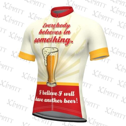 Classic Spain Beer Polyester Mens Cycling Shirt Red Yellow Road Racing Enduro Mtb Jersey Mountain Bike Summer Clothing