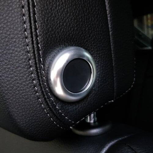 Aluminium Alloy Car Seat Head Pillow Adjustment Buttons Circle Decoration Sticker Trim For Porsche Macan Interior Accessories
