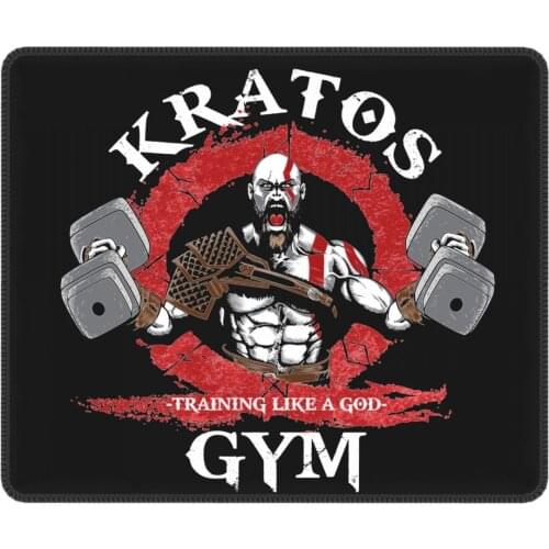 God Of War Kratos Gym Workout Bodybuilding Novelty Mouse Pad Fitness Waterproof Mat Pads Rubber PC Table Decoration Cover
