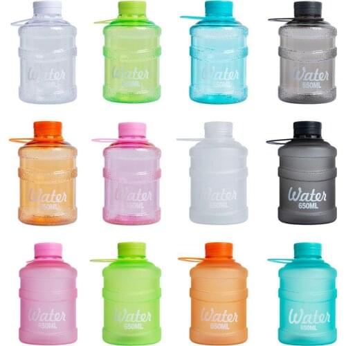 Creative 650ml Plastic Bucket Cup Portable Water Cup Anti-fall Sports Frosted Travel Bottle Outdoor B1A8