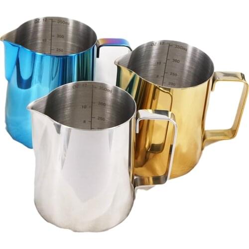 Stainless Steel Frothing Coffee Pitcher Pull Flower Cup Cappuccino Milk Pot Espresso Cups Latte Art Milk Frother Frothing Jug