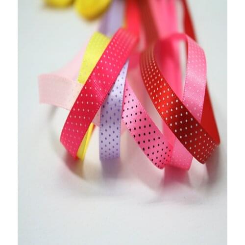 YAMA Polka Dot Satin Ribbons 9mm 100yards/roll Polyester Ribbon for Crafts Wedding Party DIY Decoration Accessories