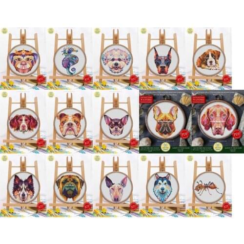 Lovely animals, 5 Counted 16CT 18CT 25CT 14CT linen aida Cross Stitch Embroidery kit,needlework Set,childhood Girl and boy kiss