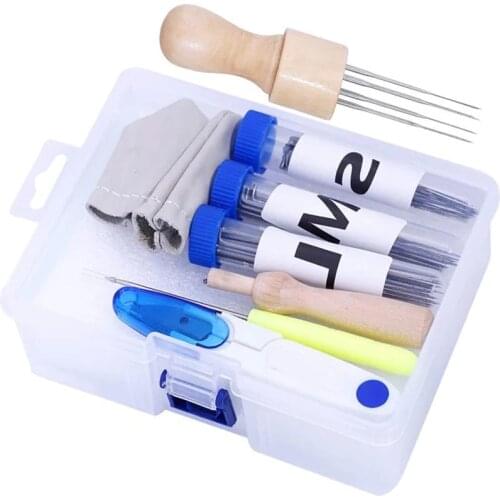 Imzay 72 Pcs Needle Felting Kit Wool Needle Felting Needle Felting Tool Set Colored Wood Handles Felting Supplies for DIY Wool