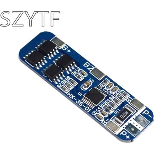 3S 10A 12V Lithium Battery Charger Protection Board Module for 3pcs 18650 Li-ion Battery Cell Charging BMS 10.8V 11.1V 12.6V