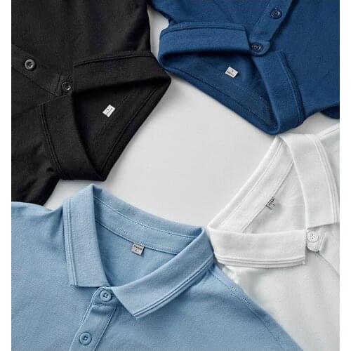 The new business tide of chun xia mens Polo shirt male pure color version overalls with short sleeves