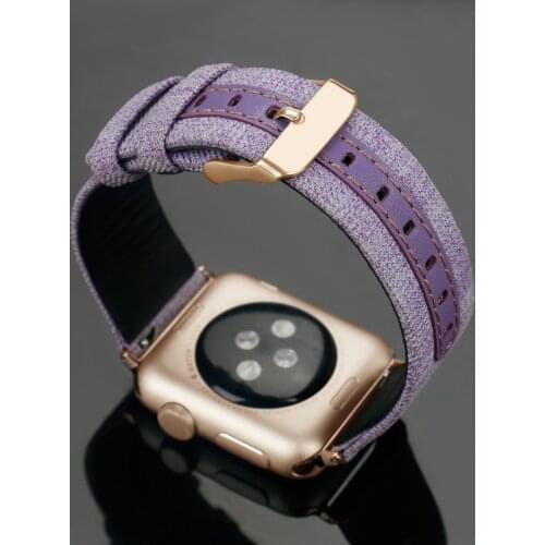 Leather Fabric Nylon Strap for Apple Watch Bands Series 5 4 3 2 Wristband Compatible For iwatch 38mm 42mm 40mm 44mm New colorful