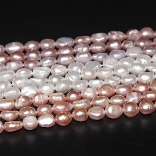 Fine 7-11mm Genuine Natural Baroque Pearl Beads Irregular Freshwater Pearl Loose Beads Jewelry Making Necklace DIY Handwork 14"