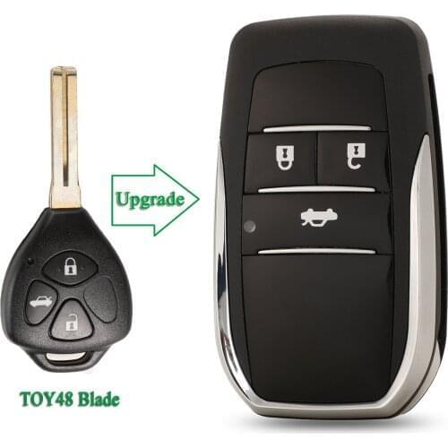 Bilchave 3 Buttons Upgrade Folding Remote Car Key Shell Fob For Toyota Crown Camry Corolla Reiz RAV4 With Uncut TOY48 Blade