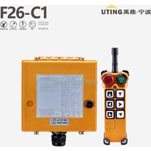 TELEcontrol CE FCC F26-C1 (1 Transmitter+1 Receiver) Industrial Wireless Radio 6 Keys Crane Remote Control for Hoist Crane