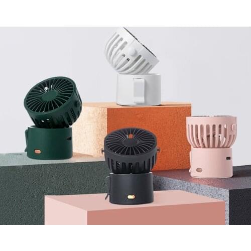 Usb Desk Fan Hanging Neck Three Gear Wind Speed With Strong Wind Quiet Operation 45° Rotation Mini Fan For Office Bedroom