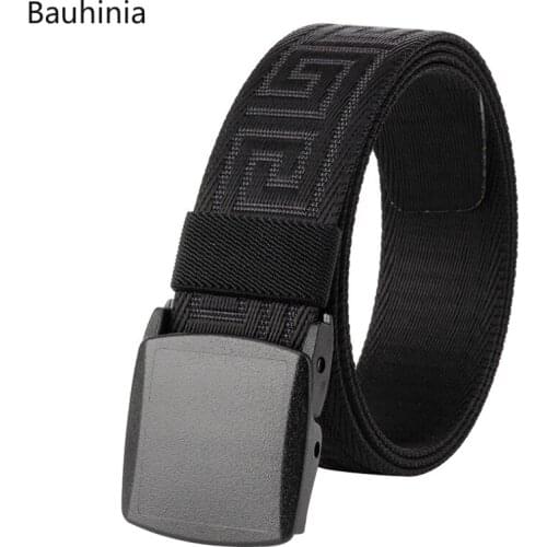 Bauhinia Brand Army Fan Tactical Belt 90-125cm Sports Breathable Simple Military Adjustable Nylon Belt Luxury 2021 New