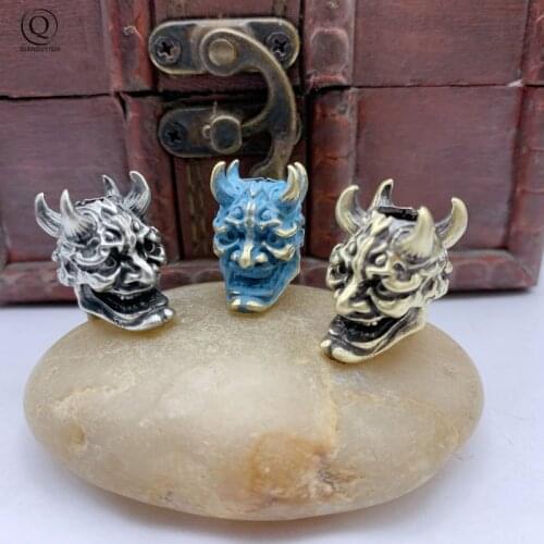 Brass Europe Ghost Double Face Beads Jewelry DIY Bracelet Keychains Knife Pendants Accessories Handmade Umbrella Rope Hangings