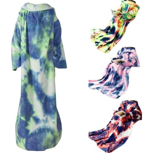 Winter Warm TV Hooded Blanket Adults Wearable Blanket With Sleeves Double Side Velvet Sofa Soft Cozy Blanket