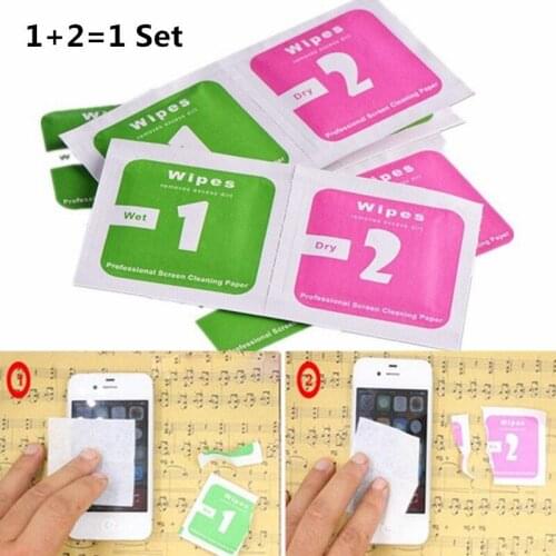10 Sets Wet+Dry Screen Cleaning Cloth Wipes Cleaning Cloth for Camera Lens Screens Dust Removal Papers iPhone LCD Screen Cleaner