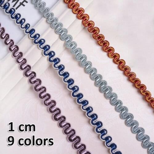 15Yards/Lot Braided Lace Ribbon Curtain Lamp Sofa Pillow Edge Trim DIY Tapestry Accessories For Sewing 1CM Wide