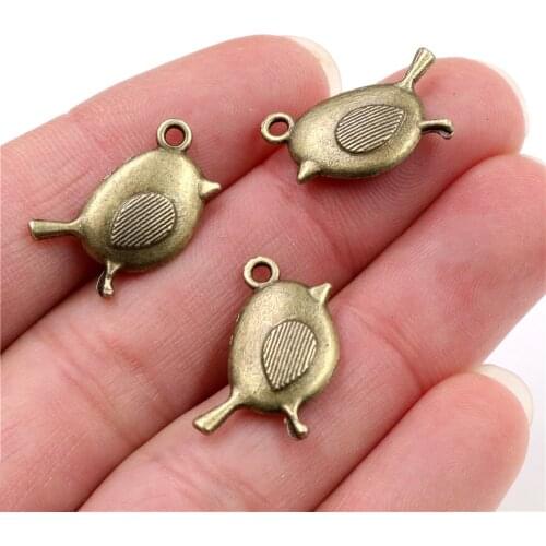 19x12mm 10pcs Antique Silver Plated Bronze Plated Bird Handmade Charms Pendant:DIY for bracelet necklace