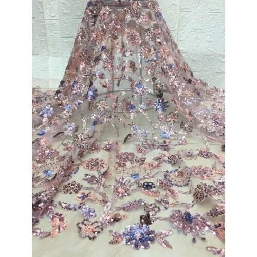 5yards/bag Sequin embroidery mixed with color fashionable new fabric for wedding dress design XC19