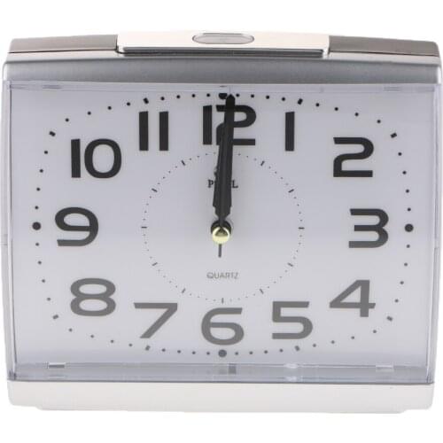Non Ticking Analog Alarm Clock with Nightlight and Snooze/Ascending Sound Table Alarm Clocks Battery Powered