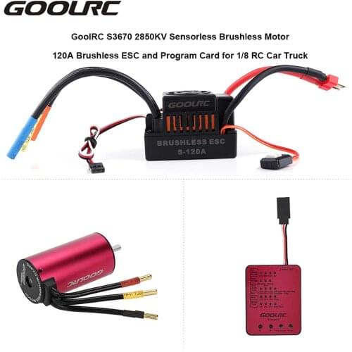 GoolRC S3670 2850KV Sensorless Brushless Motor 120A Brushless ESC and Program Card Combo Set for 1/8 RC Car Truck