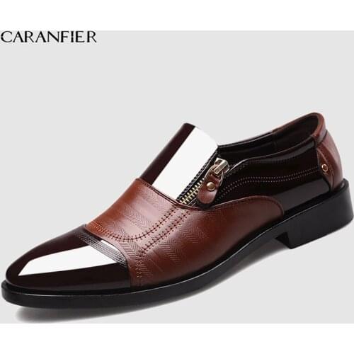 Мужские лакированные туфли CARANFIER China At AliExpress