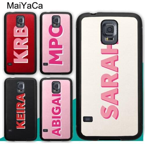 Pastel Custom Initials Name Monogram Shadow Text Case For Samsung A21S A20e A71 A51 A10 A40 A50 A70 Galaxy S20 Plus S10 S9