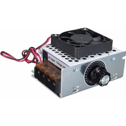 AC 220V 4000W SCR Electric Voltage Regulator Dimmer Temperature Motor Speed Controller With Fan
