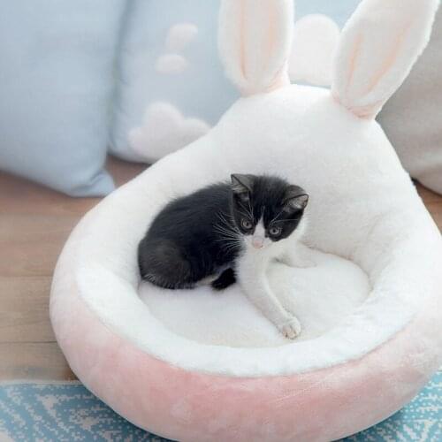 Pet Cat Bed Cozy Dog House Rabbit Ear Kennel Soft Warm Puppy Beds Mat Cave Velvet Sleeping Bag for Dogs Cats Pet Supplies