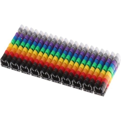 100pcs/150 Pcs Cable Markers Colourful C-Type Marker Number Tag Label For 2-3mm Wire